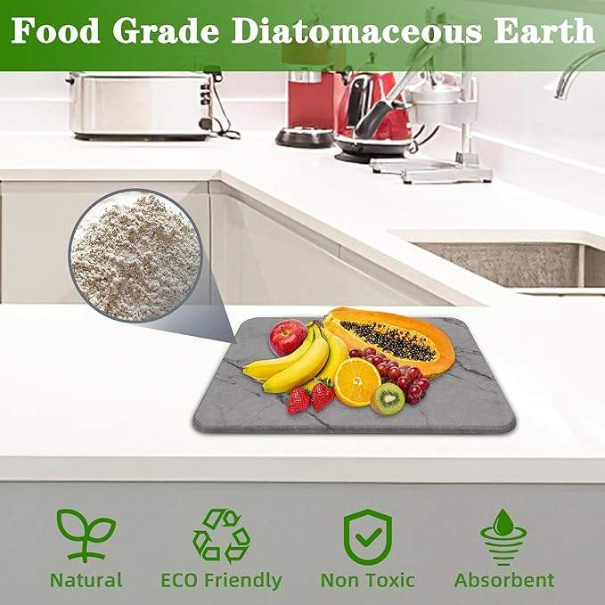 quick dry stone dish drying mat – ultra absorbent & eco friendly