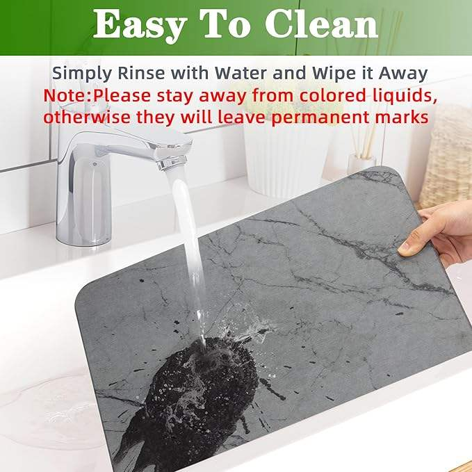 quick dry stone dish drying mat – ultra absorbent & eco friendly